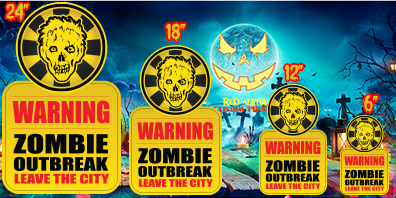 Warning Zombie Outbreak Leave the City Sticker