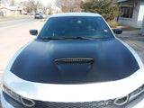 Car Hood with Satin Black vinyl wrap 