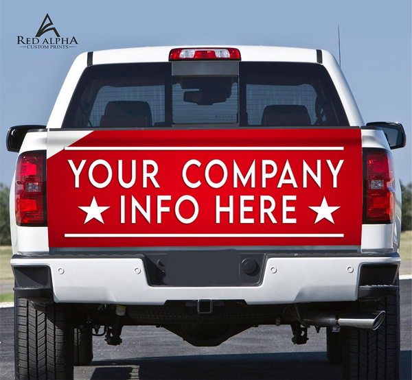 Truck Tailgate Vinyl Wrap - Red Alpha Custom Prints